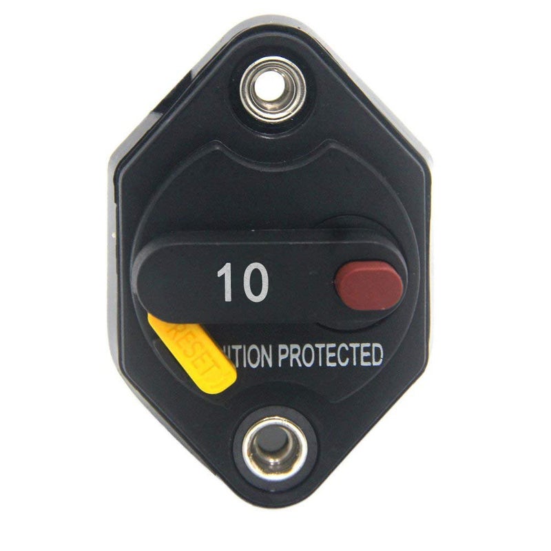 ZOOKOTO 10A Circuit Breaker Fuse Inverter with Manual Reset Button for Auto Truck RV Marine Trailer Waterproof 12V-32V DC 10 Amps - Image 1